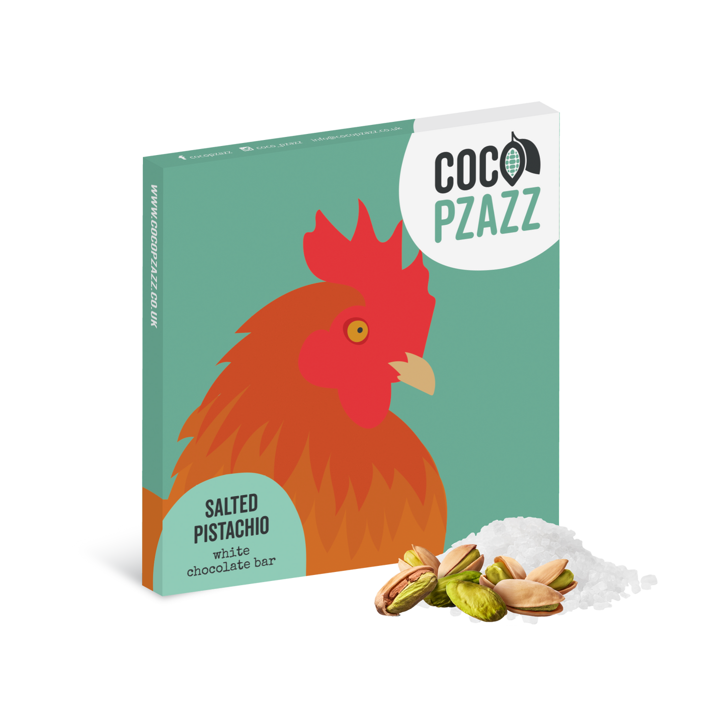 Fiddy & Mabel Salted Pistachio White Chocolate Bar 80g