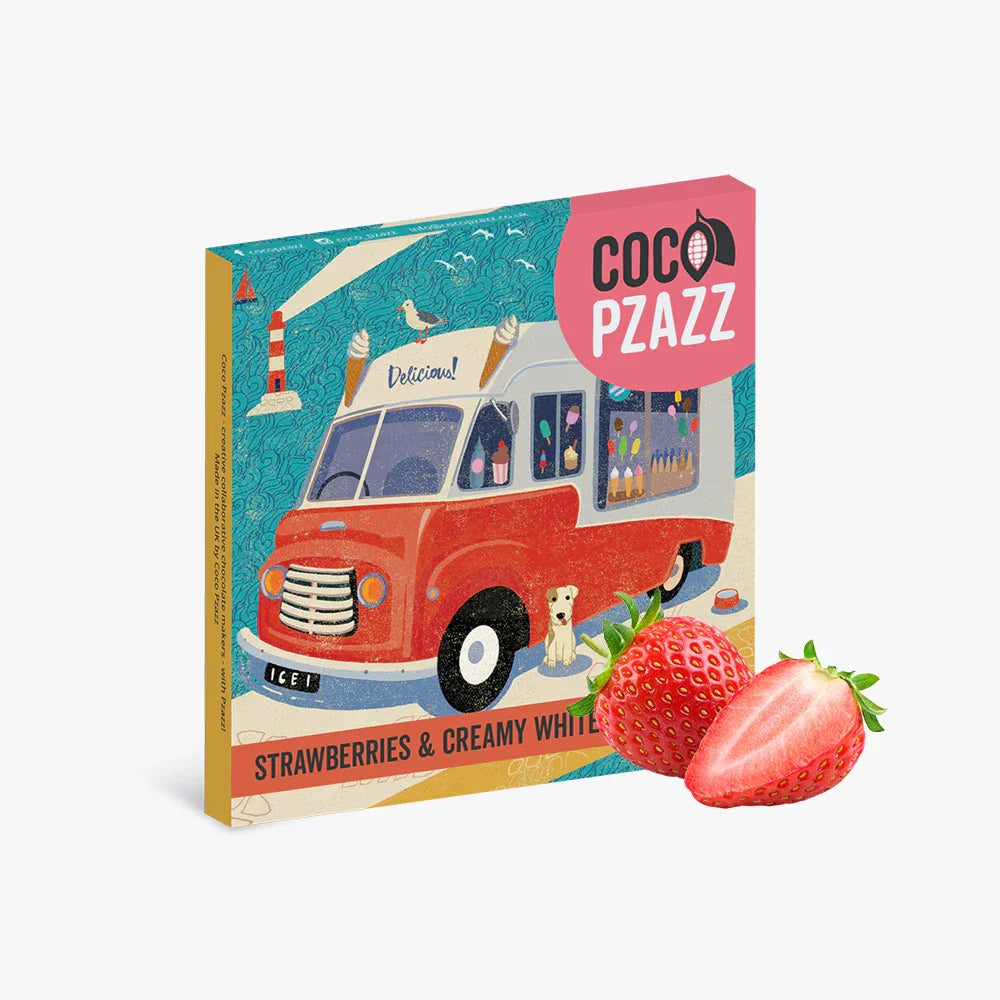 Rocket68 Strawberries & Creamy White Chocolate Bar 80g