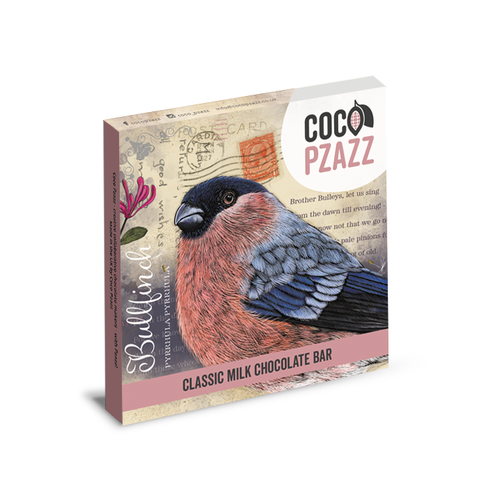 Victoria's Attic 'Bullfinch' Classic Milk Chocolate Bar 80g