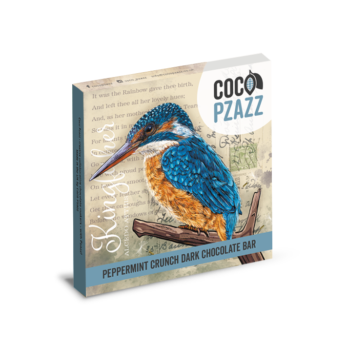 Victoria's Attic 'Kingfisher' Peppermint Dark Chocolate Bar 80g